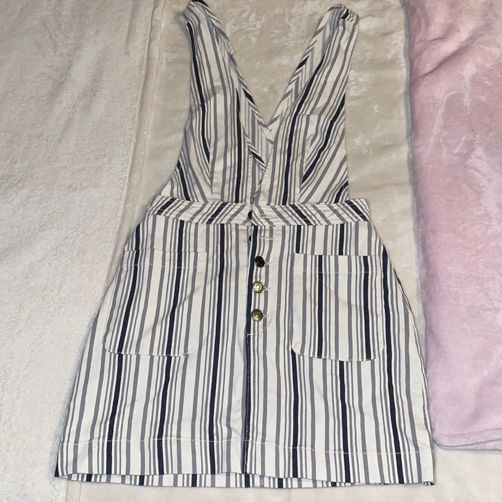Free People Old School Love striped jumper overall dress - Picture 2 of 7